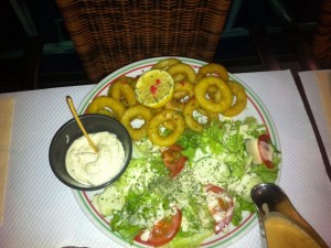 Salade et calamar
